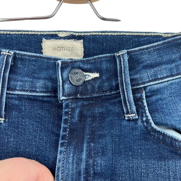 MOTHER Dark Blue Wide Leg Jeans - Picture 4 of 16